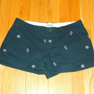 Old Navy Relaxed Mid Rise Nautical Shorts Sz 2